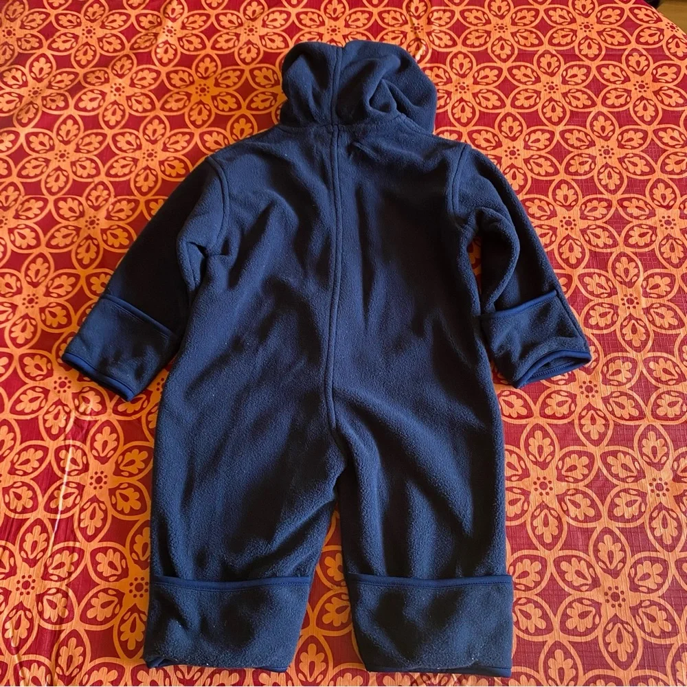 Polo Sport Ralph Lauren Baby Size S/M Ski Snow Suit Blue Logo Fleece Onesie
